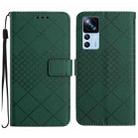 For Xiaomi 12T / 12T Pro Rhombic Grid Texture Leather Phone Case(Green) - 1