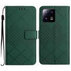 For Xiaomi 13 Rhombic Grid Texture Leather Phone Case(Green) - 1
