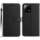 For Xiaomi 13 Rhombic Grid Texture Leather Phone Case(Black) - 1