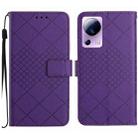 For Xiaomi 13 Lite Rhombic Grid Texture Leather Phone Case(Purple) - 1