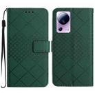 For Xiaomi 13 Lite Rhombic Grid Texture Leather Phone Case(Green) - 1