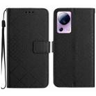 For Xiaomi 13 Lite Rhombic Grid Texture Leather Phone Case(Black) - 1