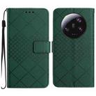 For Xiaomi 13 Ultra Rhombic Grid Texture Leather Phone Case(Green) - 1
