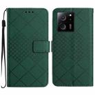For Xiaomi 13T Rhombic Grid Texture Leather Phone Case(Green) - 1