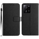 For Xiaomi 13T Rhombic Grid Texture Leather Phone Case(Black) - 1