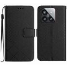 For Xiaomi 14 Rhombic Grid Texture Leather Phone Case(Black) - 1