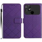 For Xiaomi Poco C40 Rhombic Grid Texture Leather Phone Case(Purple) - 1