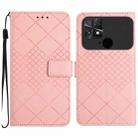 For Xiaomi Poco C40 Rhombic Grid Texture Leather Phone Case(Pink) - 1