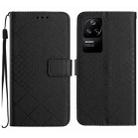 For Xiaomi Poco F4 5G Rhombic Grid Texture Leather Phone Case(Black) - 1