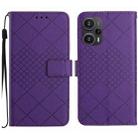 For Xiaomi Poco F5 Rhombic Grid Texture Leather Phone Case(Purple) - 1