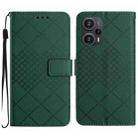 For Xiaomi Poco F5 Rhombic Grid Texture Leather Phone Case(Green) - 1