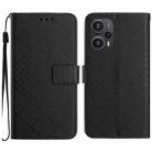For Xiaomi Poco F5 Rhombic Grid Texture Leather Phone Case(Black) - 1