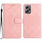 For Xiaomi Poco X4 GT Rhombic Grid Texture Leather Phone Case(Pink) - 1