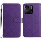 For Xiaomi Redmi 10A / 9C Rhombic Grid Texture Leather Phone Case(Purple) - 1