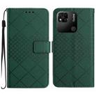 For Xiaomi Redmi 10A / 9C Rhombic Grid Texture Leather Phone Case(Green) - 1