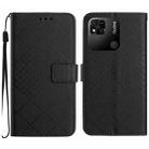 For Xiaomi Redmi 10A / 9C Rhombic Grid Texture Leather Phone Case(Black) - 1