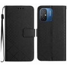 For Xiaomi Redmi 11A / Poco C55 Rhombic Grid Texture Leather Phone Case(Black) - 1