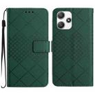 For Xiaomi Redmi 12 4G / 5G / Poco M6 Pro 5G Rhombic Grid Texture Leather Phone Case(Green) - 1