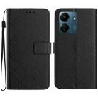 For Xiaomi Redmi 13C 4G Rhombic Grid Texture Leather Phone Case(Black) - 1