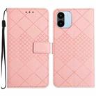 For Xiaomi Redmi A1 / A2 Rhombic Grid Texture Leather Phone Case(Pink) - 1