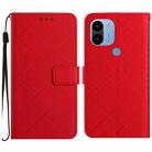 For Xiaomi Redmi A1+/ A2+/Poco C50 4G Rhombic Grid Texture Leather Phone Case(Red) - 1