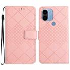 For Xiaomi Redmi A1+/ A2+/Poco C50 4G Rhombic Grid Texture Leather Phone Case(Pink) - 1