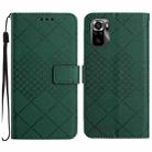 For Xiaomi Redmi Note 10 4G / Note 10S Rhombic Grid Texture Leather Phone Case(Green) - 1