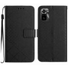 For Xiaomi Redmi Note 10 4G / Note 10S Rhombic Grid Texture Leather Phone Case(Black) - 1