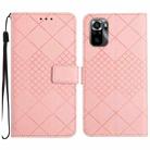 For Xiaomi Redmi Note 10 4G / Note 10S Rhombic Grid Texture Leather Phone Case(Pink) - 1