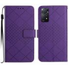 For Xiaomi Redmi Note 11 Global / 11S / 12S Rhombic Grid Texture Leather Phone Case(Purple) - 1