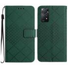 For Xiaomi Redmi Note 11 Global / 11S / 12S Rhombic Grid Texture Leather Phone Case(Green) - 1