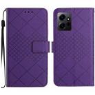 For Xiaomi Redmi Note 12 4G Global Rhombic Grid Texture Leather Phone Case(Purple) - 1