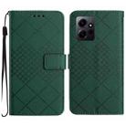 For Xiaomi Redmi Note 12 4G Global Rhombic Grid Texture Leather Phone Case(Green) - 1