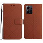 For Xiaomi Redmi Note 12 4G Global Rhombic Grid Texture Leather Phone Case(Brown) - 1