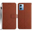 For Xiaomi Redmi Note 12 India / Poco X5 5G Rhombic Grid Texture Leather Phone Case(Brown) - 1