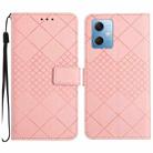 For Xiaomi Redmi Note 12 India / Poco X5 5G Rhombic Grid Texture Leather Phone Case(Pink) - 1