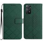 For Xiaomi Redmi Note 12 Pro 4G Global Rhombic Grid Texture Leather Phone Case(Green) - 1