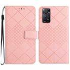 For Xiaomi Redmi Note 12 Pro 4G Global Rhombic Grid Texture Leather Phone Case(Pink) - 1