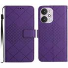 For Xiaomi Redmi 13C 5G Rhombic Grid Texture Leather Phone Case(Purple) - 1