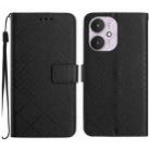 For Xiaomi Redmi 13C 5G Rhombic Grid Texture Leather Phone Case(Black) - 1