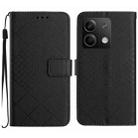 For Xiaomi Redmi Note 13 4G Global Rhombic Grid Texture Leather Phone Case(Black) - 1