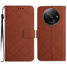 For Xiaomi Redmi A3 Rhombic Grid Texture Leather Phone Case(Brown) - 1