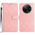 For Xiaomi Redmi A3 Rhombic Grid Texture Leather Phone Case(Pink) - 1