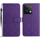 For Xiaomi Redmi Note 13 Pro 4G Global Rhombic Grid Texture Leather Phone Case(Purple) - 1