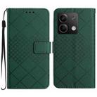 For Xiaomi Redmi Note 13 Pro 4G Global Rhombic Grid Texture Leather Phone Case(Green) - 1