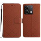 For Xiaomi Redmi Note 13 Pro 4G Global Rhombic Grid Texture Leather Phone Case(Brown) - 1