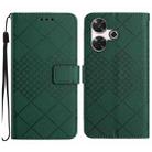 For Xiaomi Redmi 13 4G Global Rhombic Grid Texture Leather Phone Case(Green) - 1