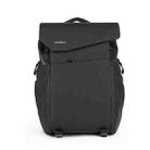 Cwatcun D89 Camera Backpack Waterproof Leather Film 15.6 Laptop Sleeve Bag, Size:43.5 x 33 x 22.5cm(Black) - 1