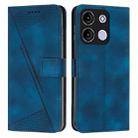 For itel A60s Dream Triangle Leather Phone Case with Long Lanyard(Blue) - 1