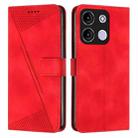 For itel A60s Dream Triangle Leather Phone Case with Long Lanyard(Red) - 1